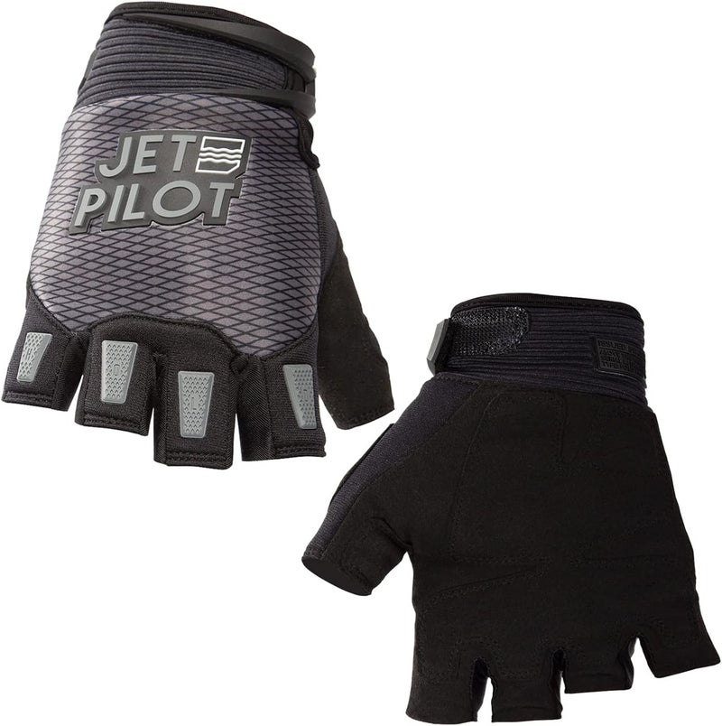 Jetpilot Hold Fast Short Finger Glove - BLKGRY-L - Image 1